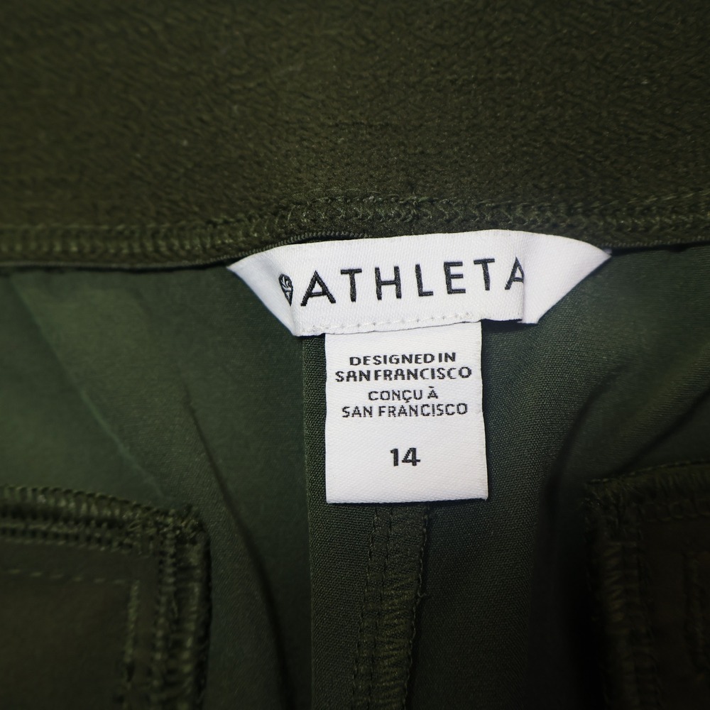 Athleta Headlands Hybrid Cargo II Tights 14 Olive Green Hiking Pants 467187-05 - Picture 3 of 9